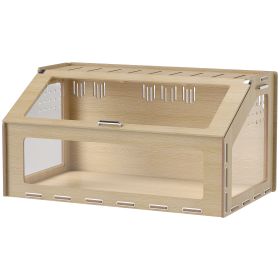 39 Inch Hamster Cage Habitat With Acrylic Window & Openable Top For Hamster, Gerbil, Guinea Pig, Rat, Oak (Option: Oak)
